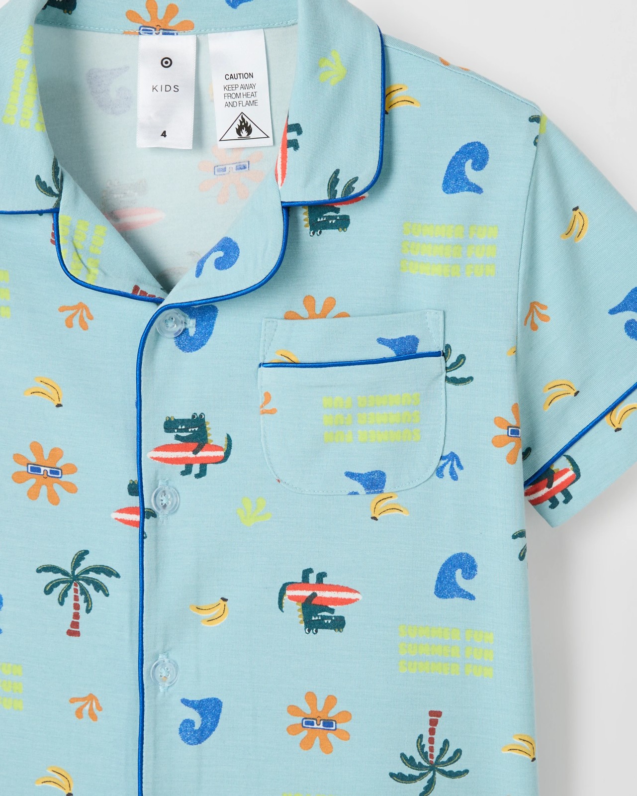 Bamboo Younger Boys Button Through Knit Pyjama Set - Summer Icon 2 of 3