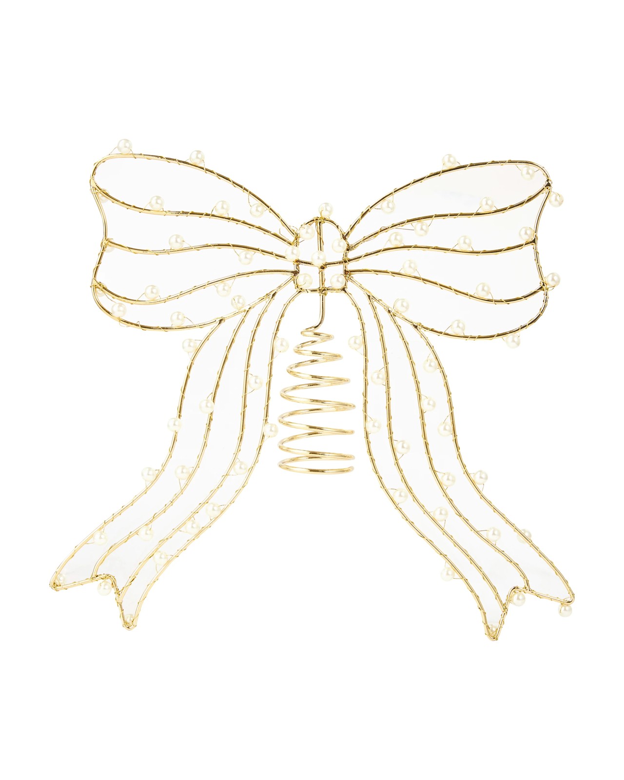Anko Gold Look and Faux Pearl Bow Tree Topper 5 of 5
