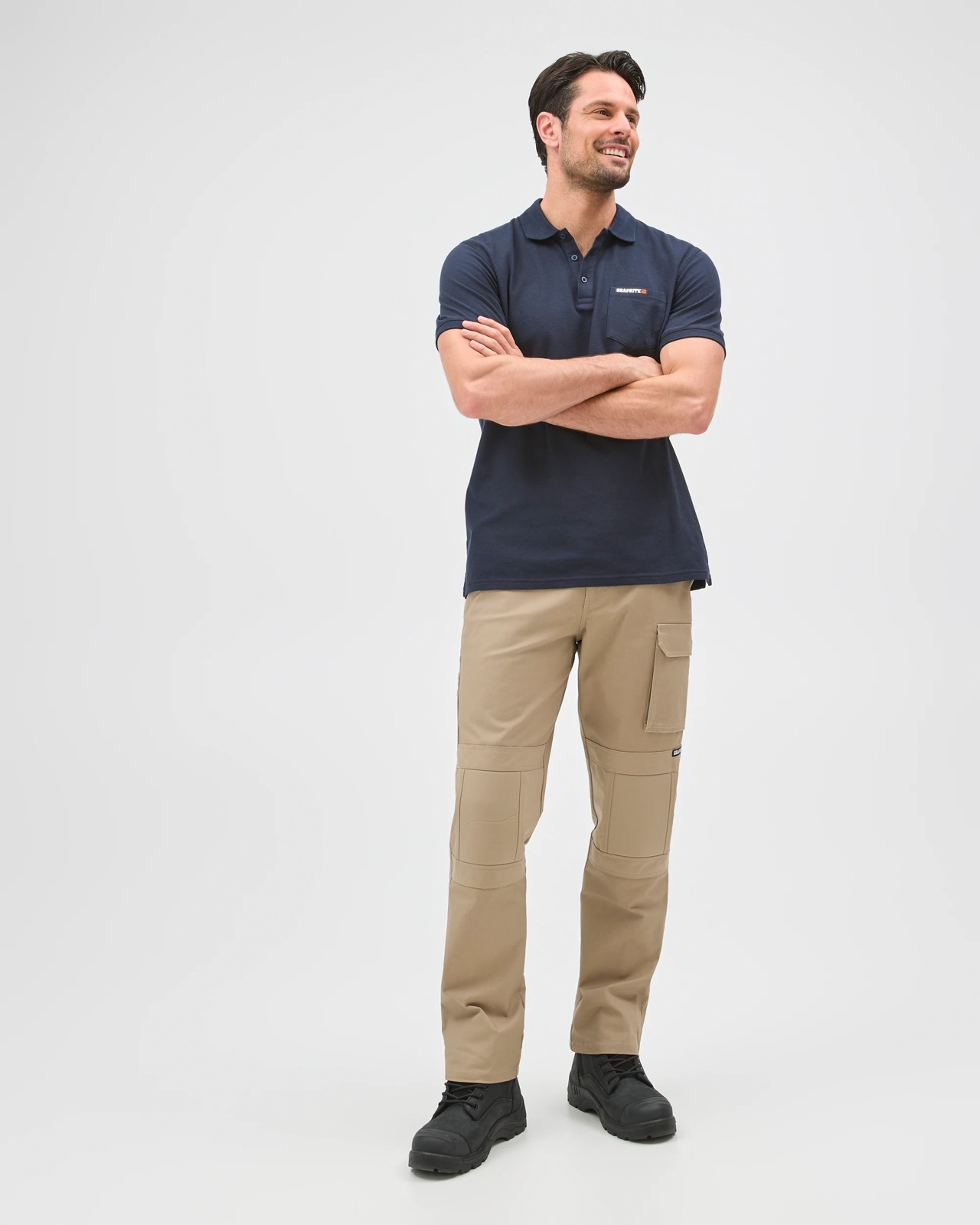 Australian Cotton Kneepad Work Performance Pants - Graphite - Stone 4 of 6