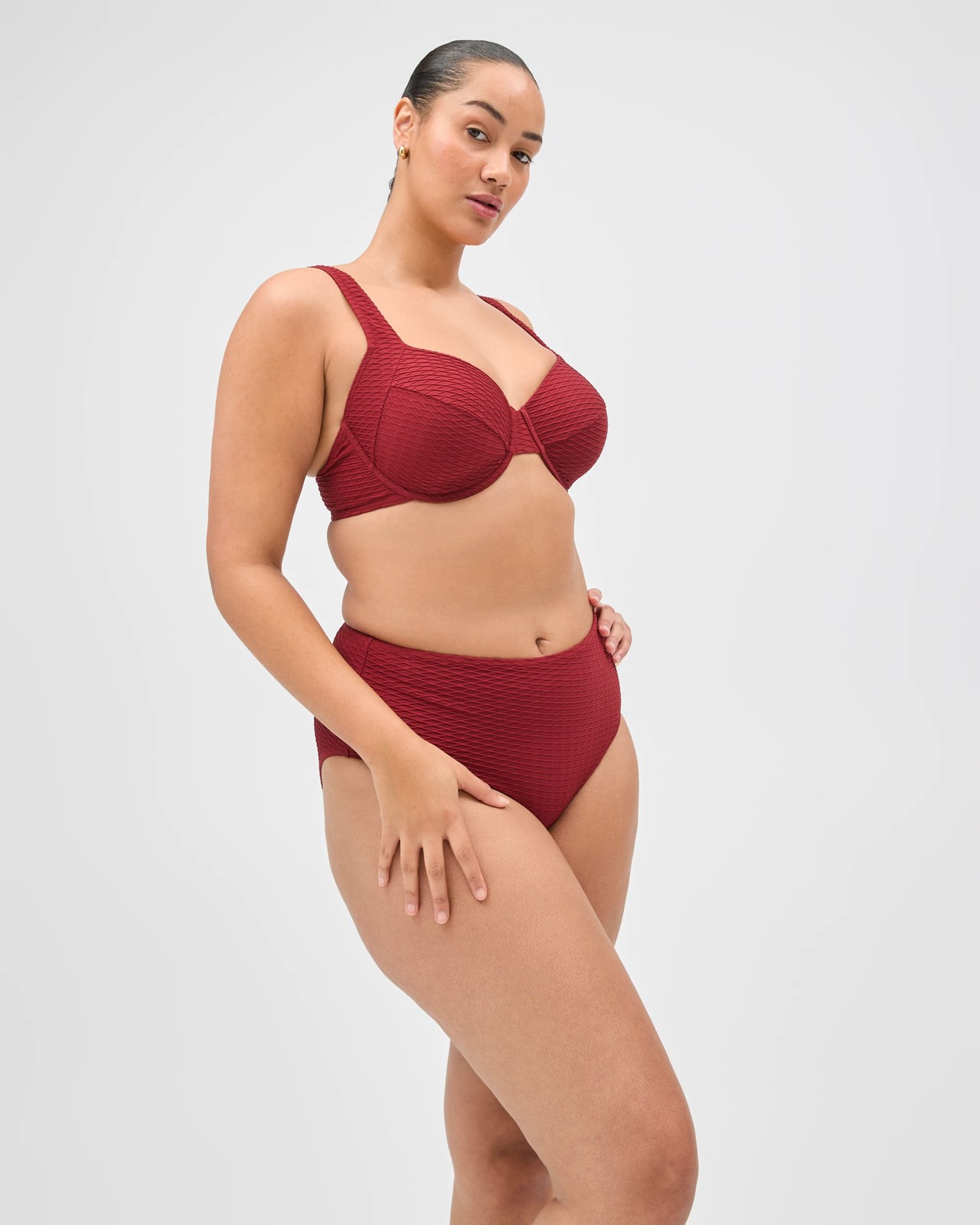 Shape Your Body Resort High Waisted Jacquard Swim Bikini Bottoms 3 of 5