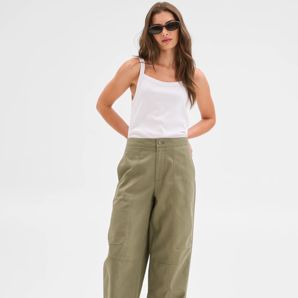 Petites Australian Cotton Blend Soft Barrel Leg Pants product image