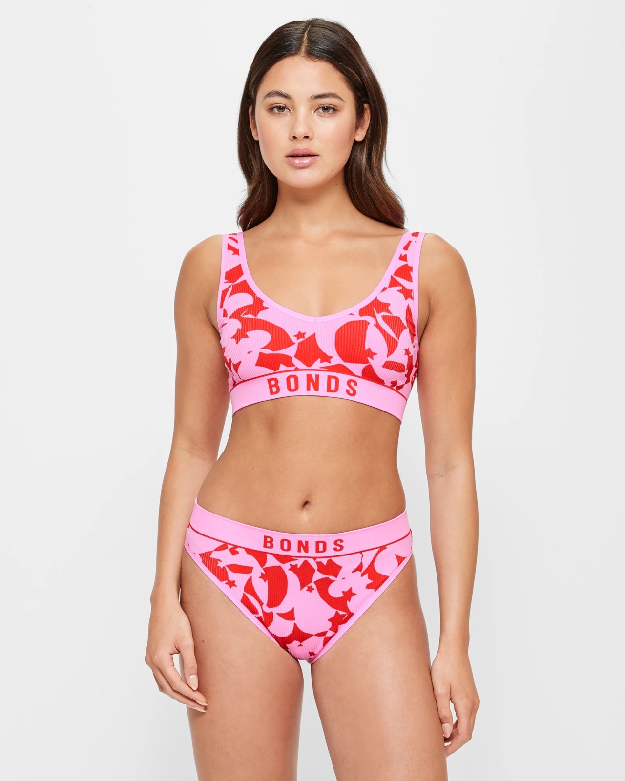 Bonds Retro Rib Deep V-Crop Bra