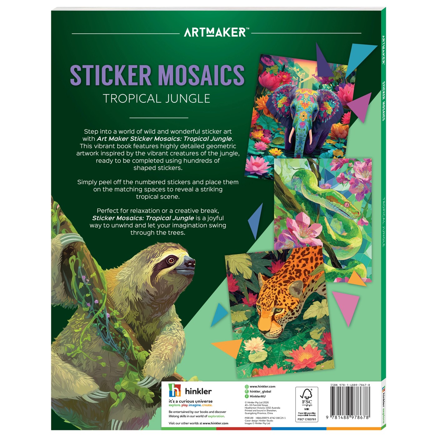 Art Maker Sticker Mosaics Tropical Jungle - Book 2 of 5