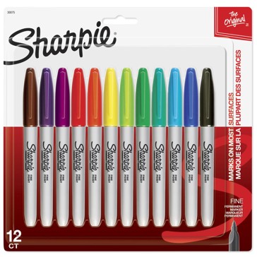 12 Pack Sharpie Fine Point Assorted Fashion Permanent Markers