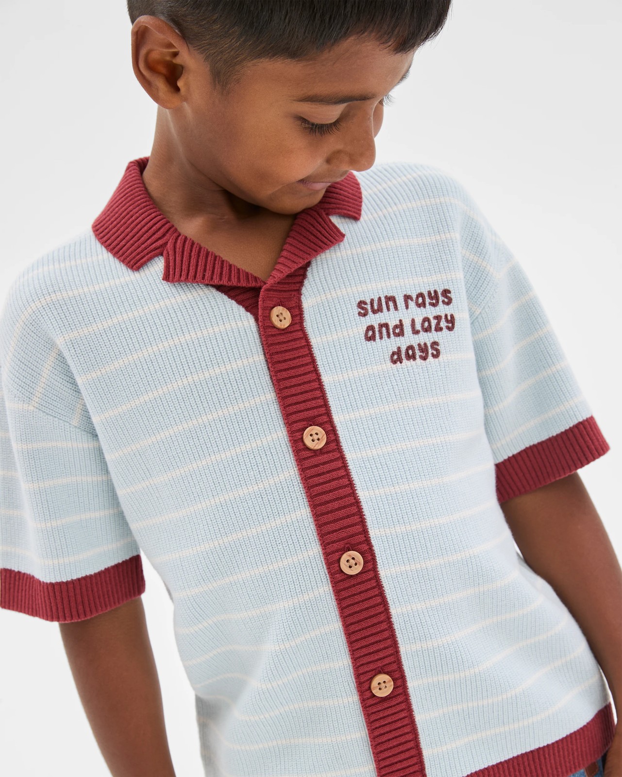 Australian Cotton Knit Shirt  - Light Blue 2 of 6