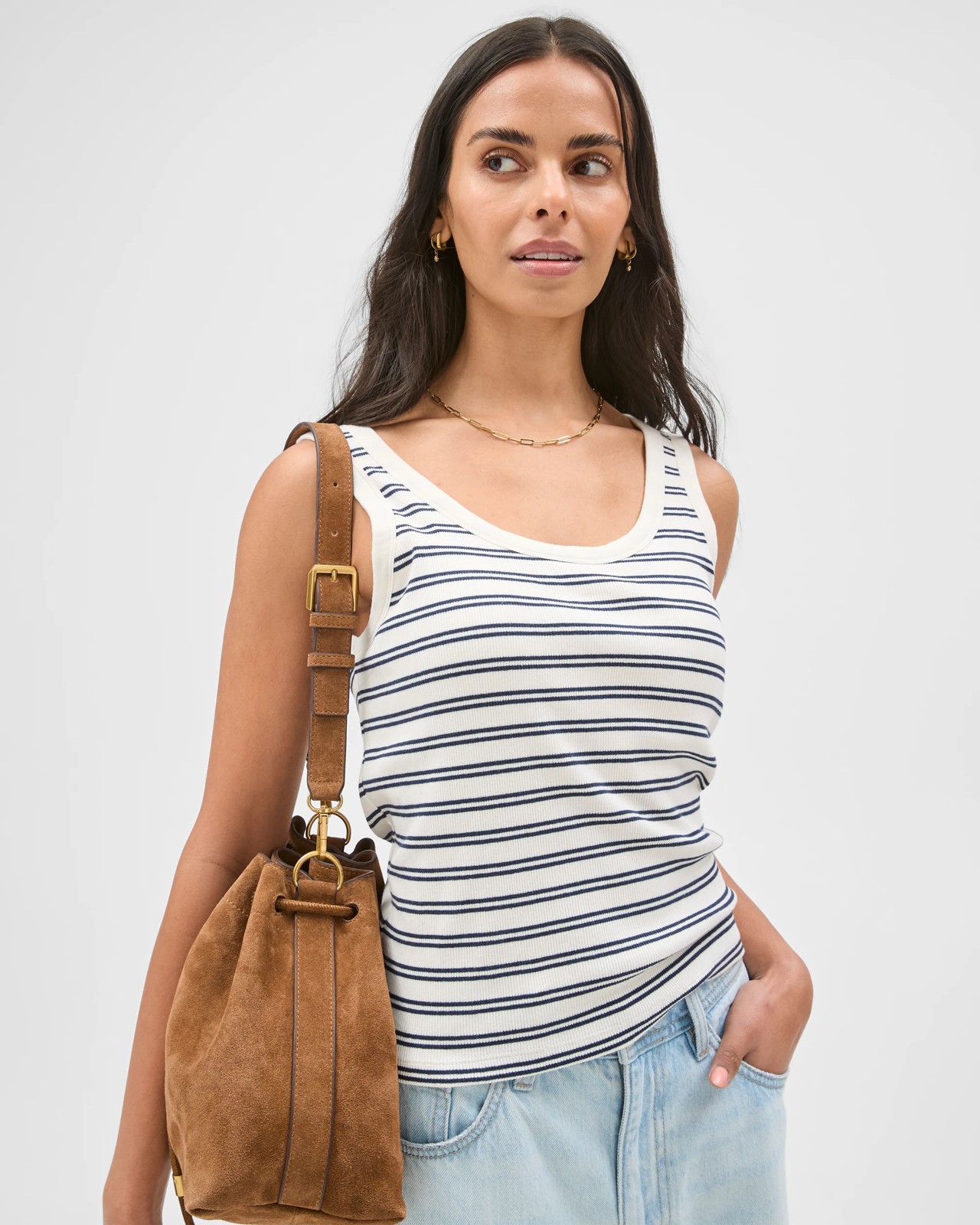 Australian Cotton Blend Scoop Neck Shelf Bra Tank Top 5 of 5