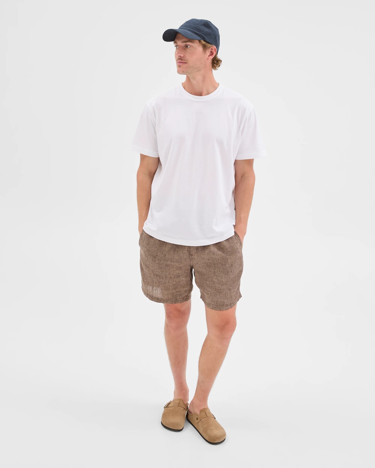 European Linen Shorts - Mushroom 2 of 5