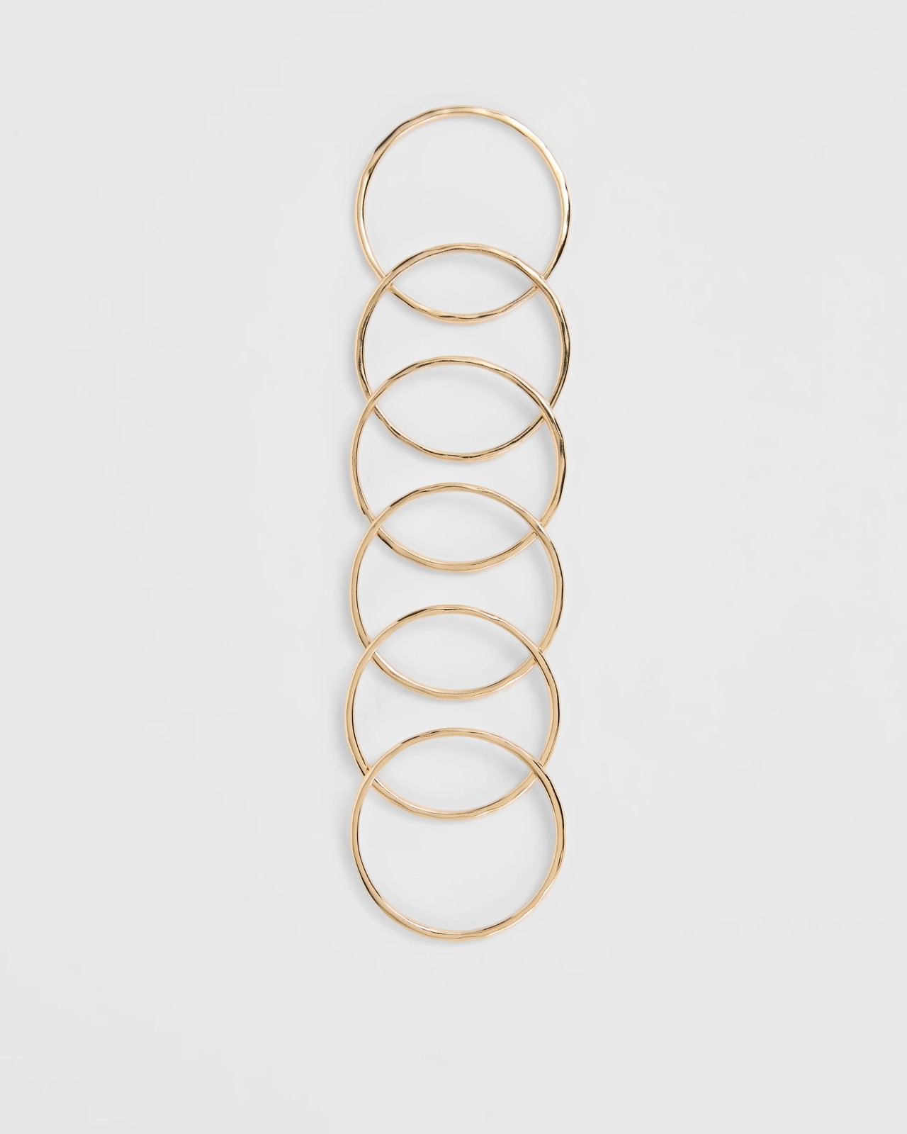 6 Pack Battered Bangle Set - Gold Look 2 of 2