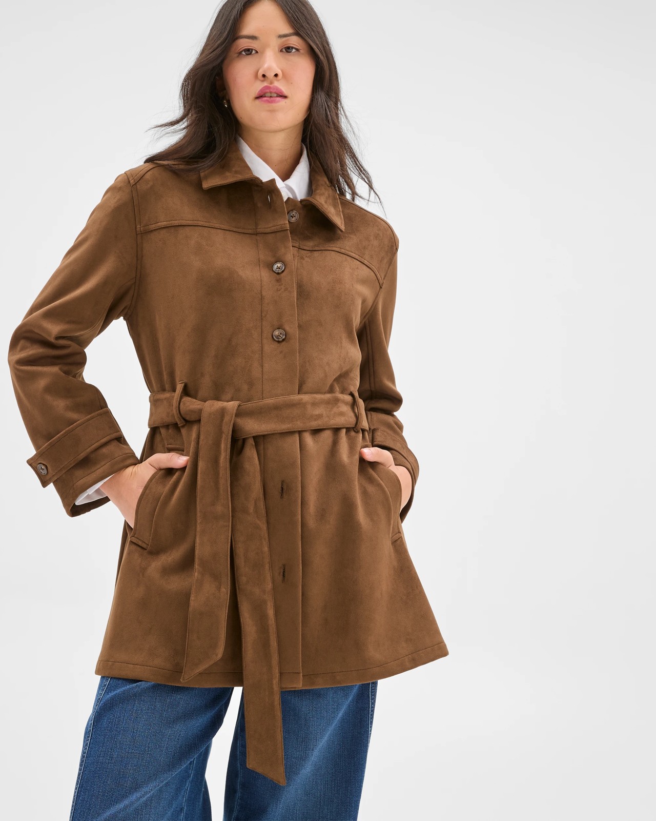 Faux Suede Long Sleeve Jacket 3 of 6