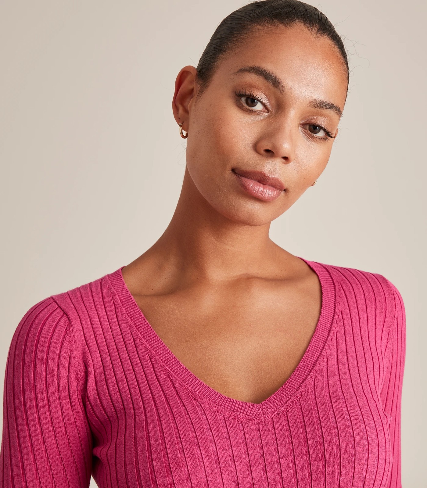 Preview V-Neck Rib Knit Top 4 of 6