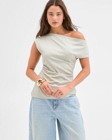 Lily Loves Gathered Side Off Shoulder Top