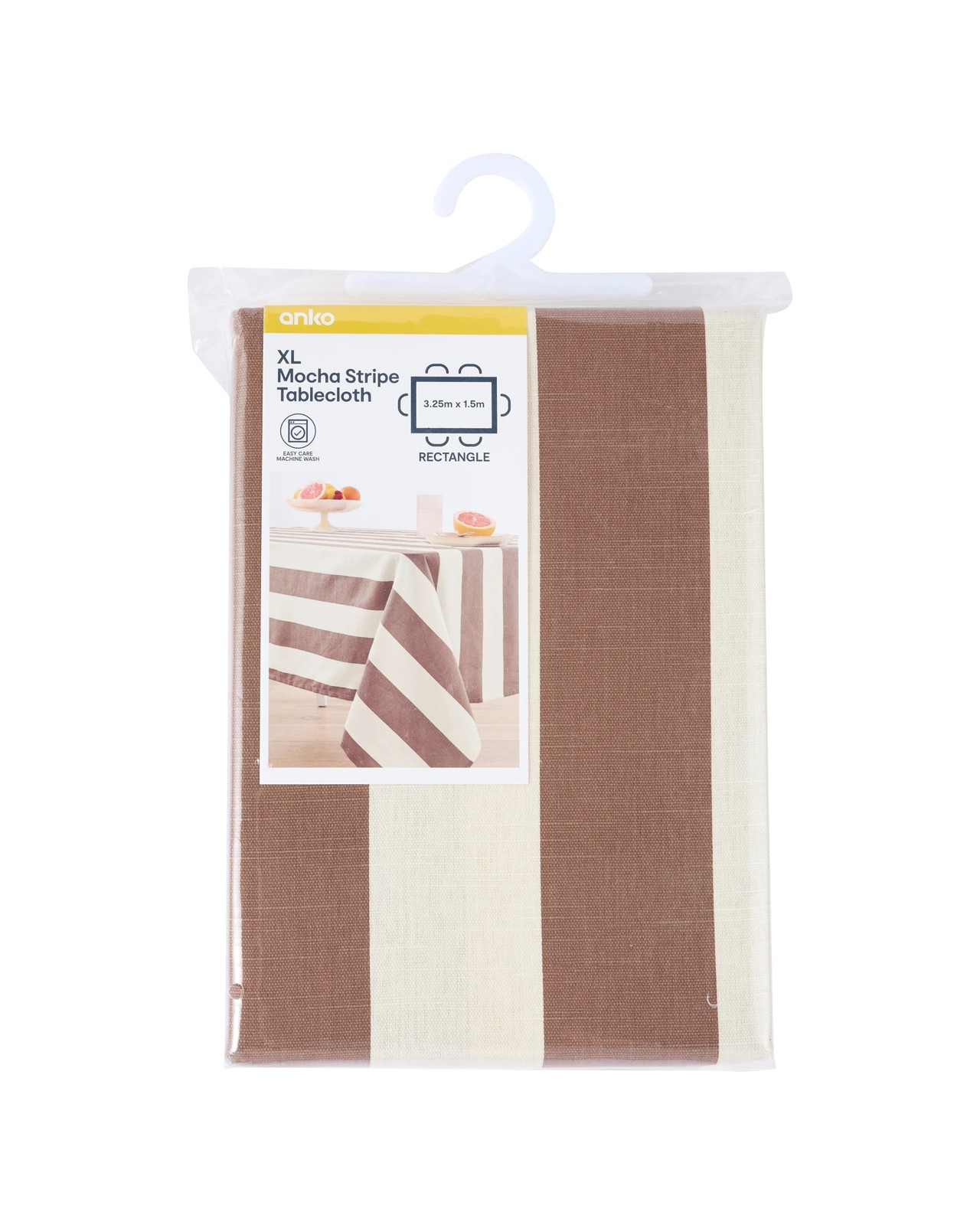 Anko Extra Large Mocha Stripe Tablecloth 4 of 4