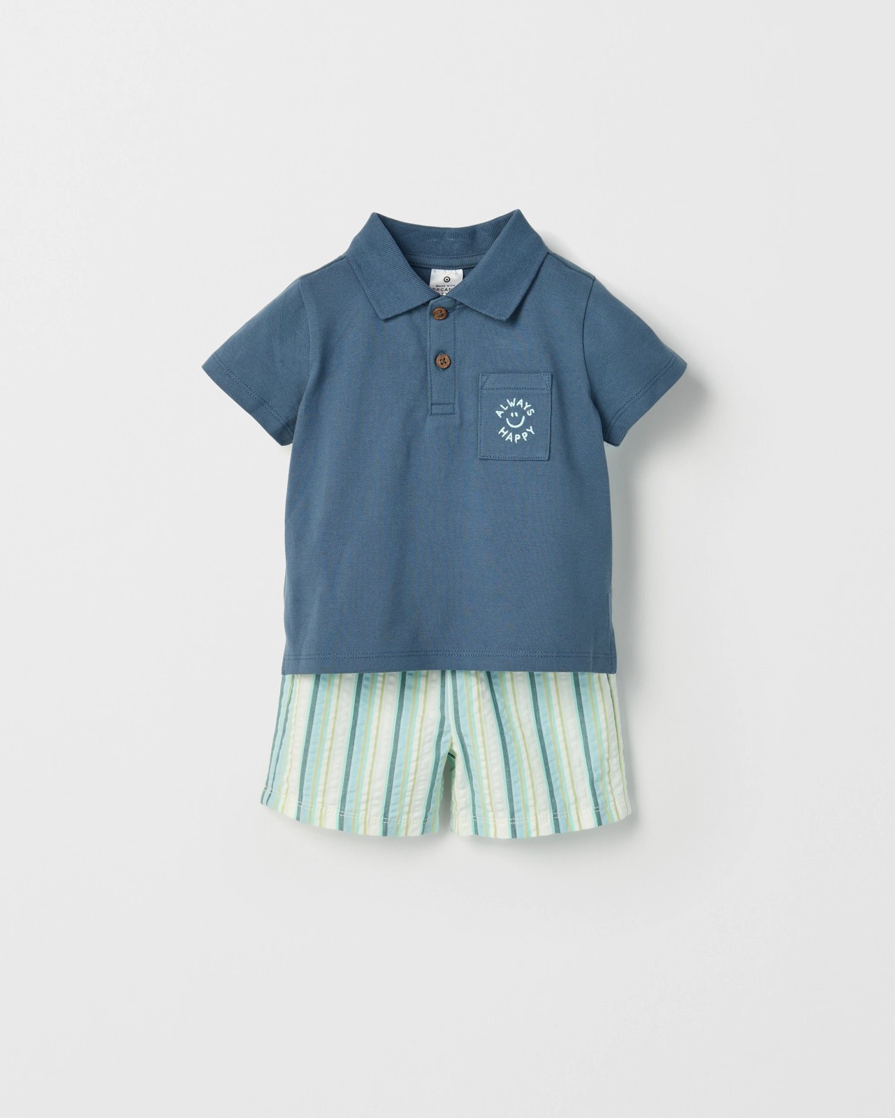 Baby Polo Top and Shorts 2 Piece Set - Indigo 4 of 6