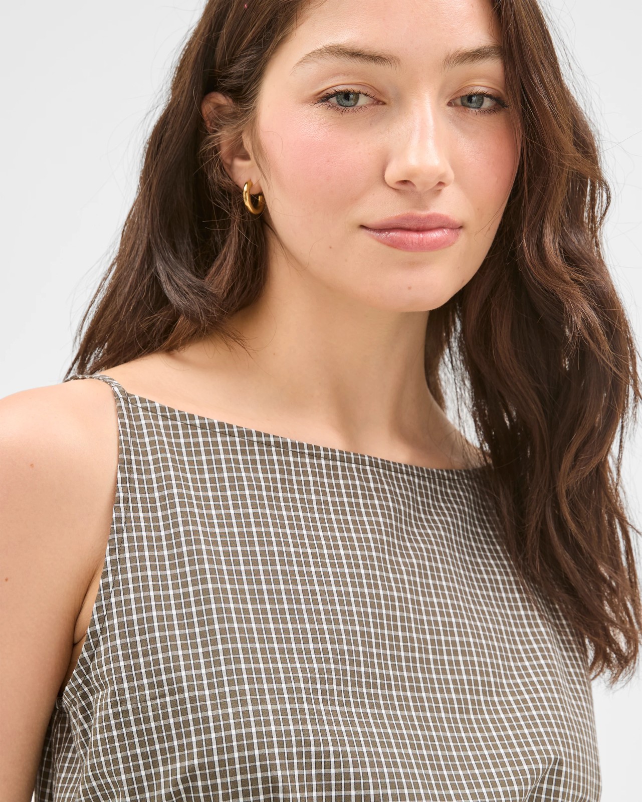 Lily Loves Australian Cotton Poplin Adjustable Top - Khaki Check 5 of 5
