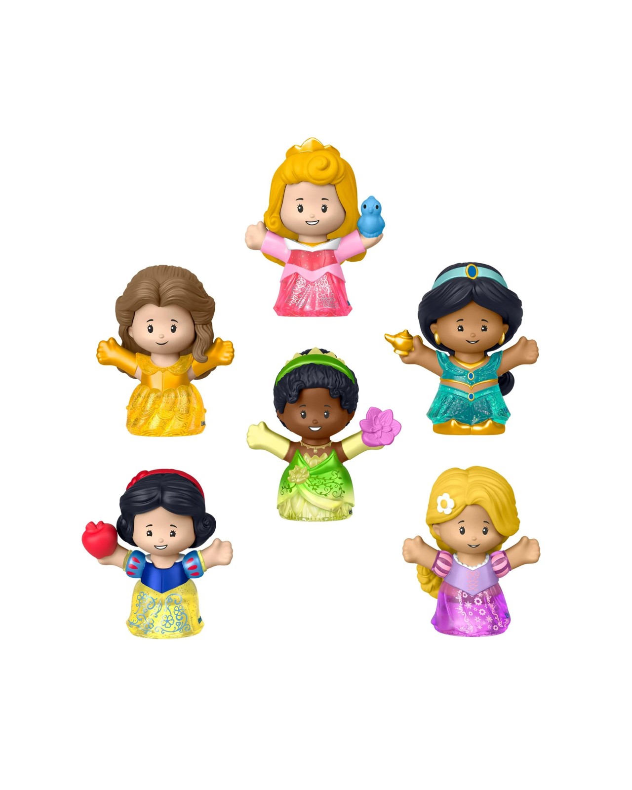 Fisher-Price Little People DISNEY Princess Shimmer Gowns Figure Set 3 of 4
