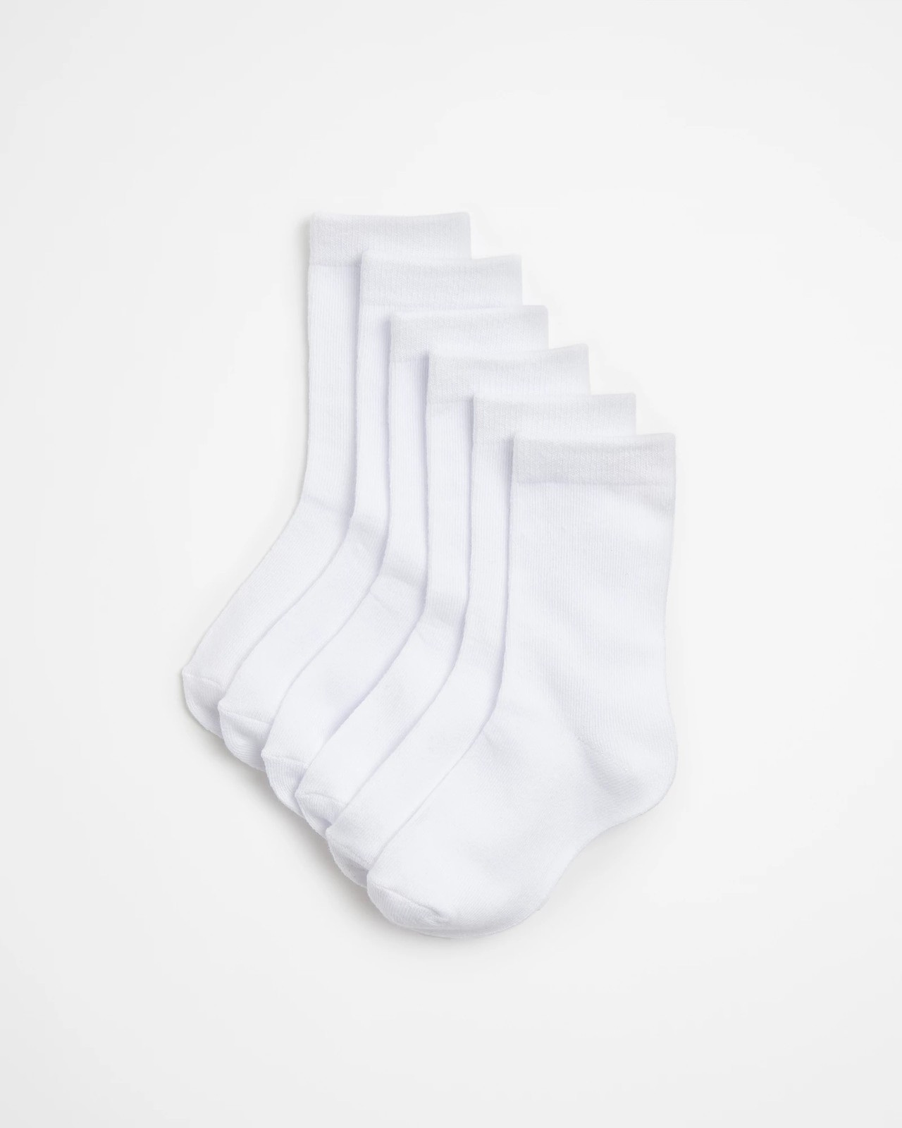 Solid Organic Cotton Toddler Crew Socks 6 Pack