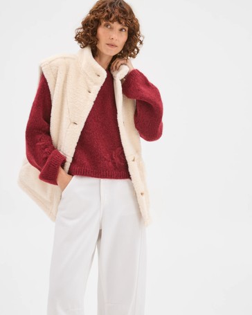 Sleeveless Shearling Vest