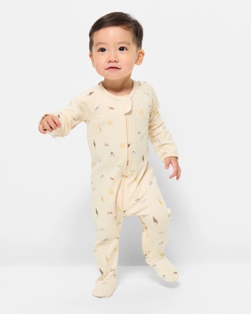 Baby Organic Cotton Rib Zip Coverall