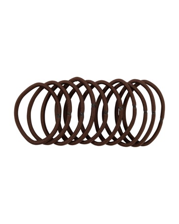 10 Piece Hair Elastics, Brown - OXX Haircare
