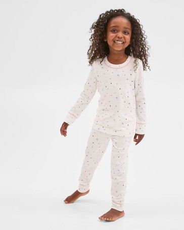 Bamboo Younger Girls Long Sleeve Top and Pants Pyjama Set