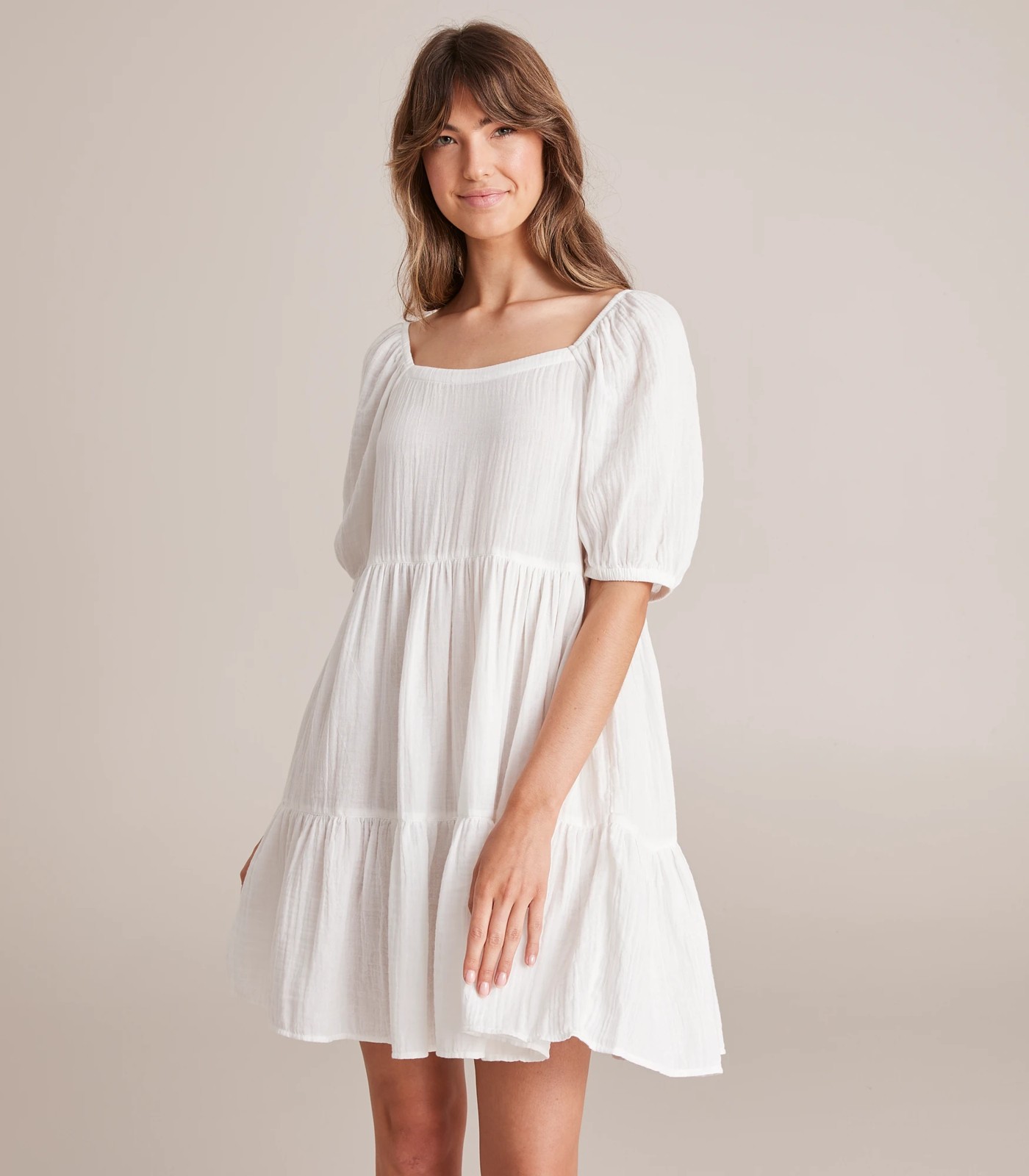 Double Cloth Tiered Mini Dress | Target Australia