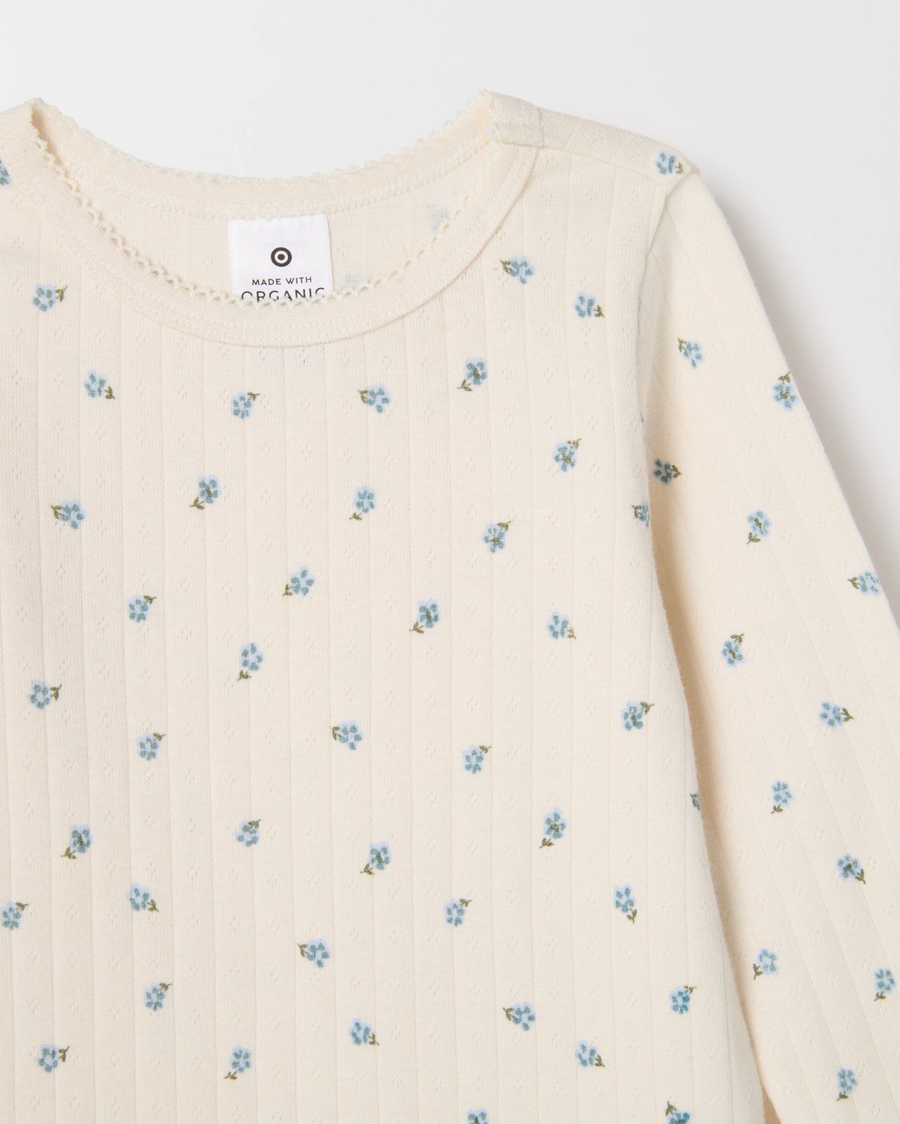 Baby Organic Cotton 3 Pack Long Sleeve Pointelle/Rib Bodysuit - Blue Flow 4 of 5