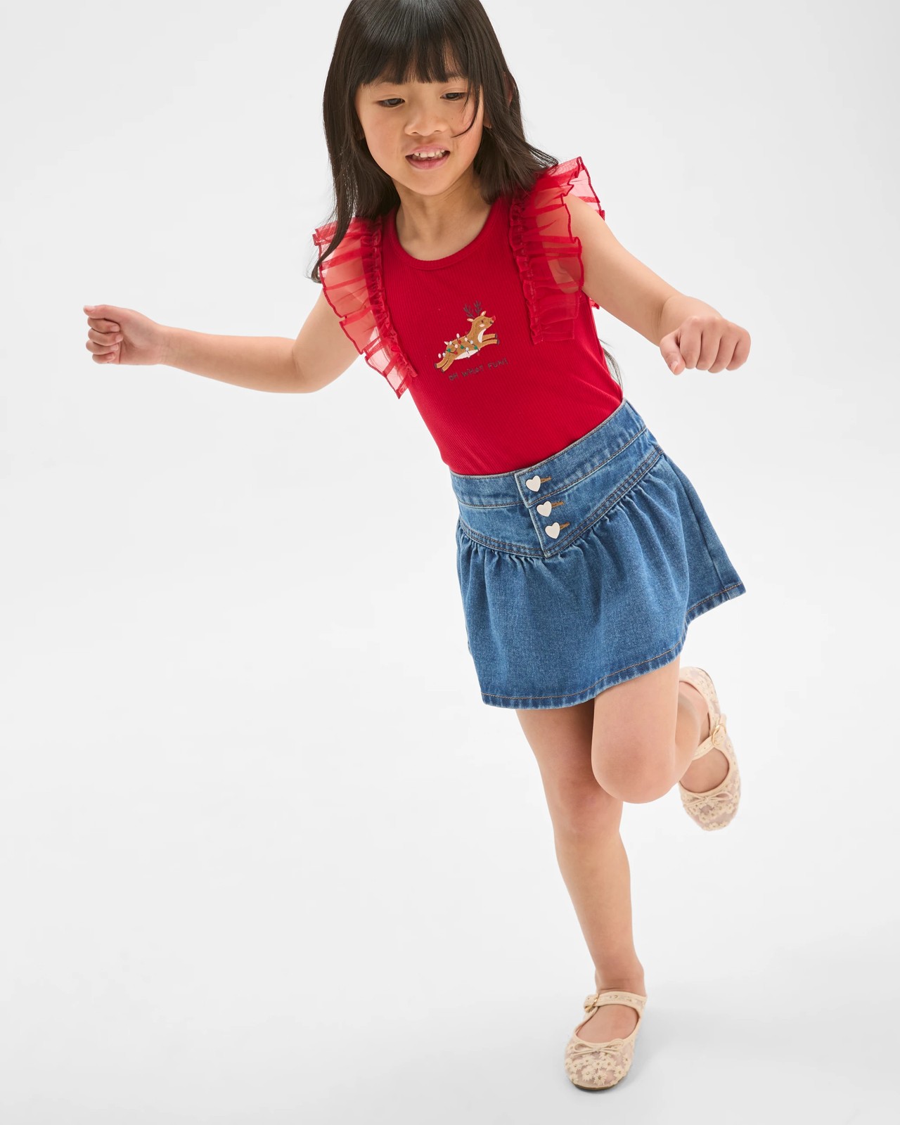 Australian Cotton Tulle Fashion Christmas Ruffle Tank Top - Red 4 of 4
