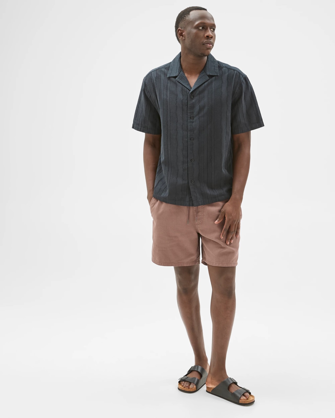 Commons Cotton Burnout Short Sleeve Shirt - Black 2 of 5