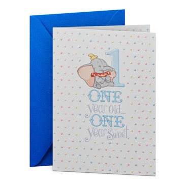 Hallmark Disney Dumbo 1st Birthday Card