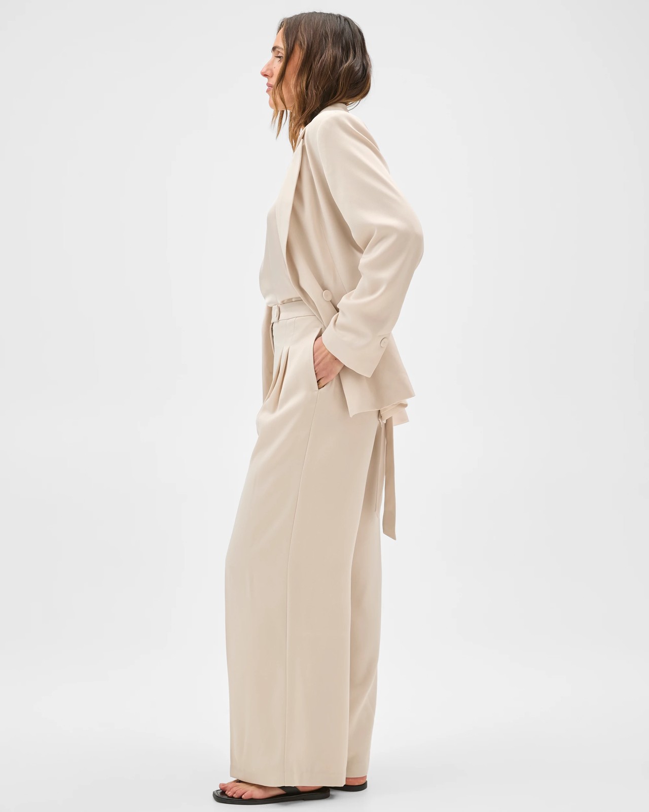 Preview Erica Tailored Wide Leg Satin Pants 4 of 5