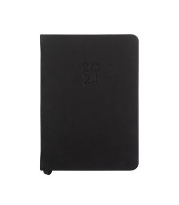 2024 A6 PU Weekly Diary Black - Paper Crane