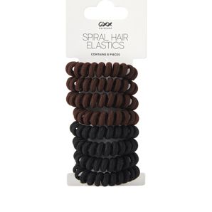 OXX Haircare 8 Piece Spiral Hair Elastics - Black and brown product image