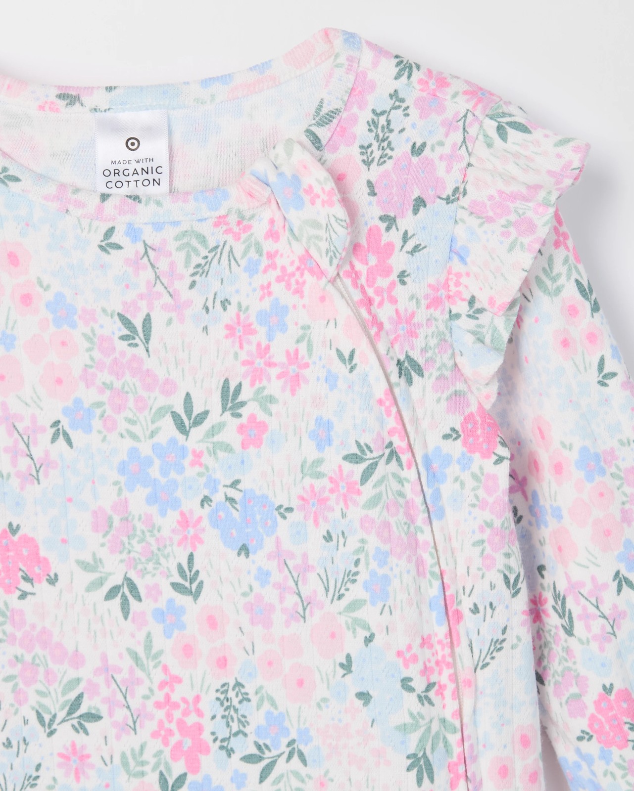Baby Organic Cotton Pointelle Rib Coverall 2 of 2