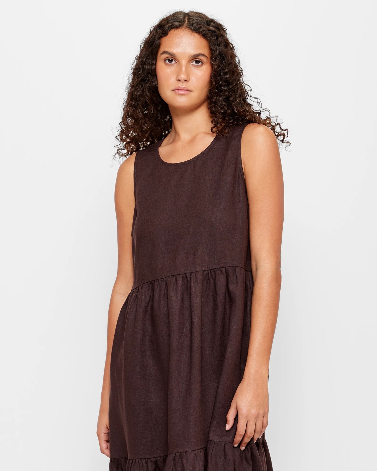European Linen Sleeveless Midi Dress | Target Australia