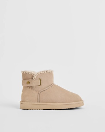 Australian Design Leather and Sheepskin Platform Stitched Pixie Boot