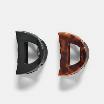 2 Pack Black and Brown Small Frame Claw Hair Clips - OXX Haircare