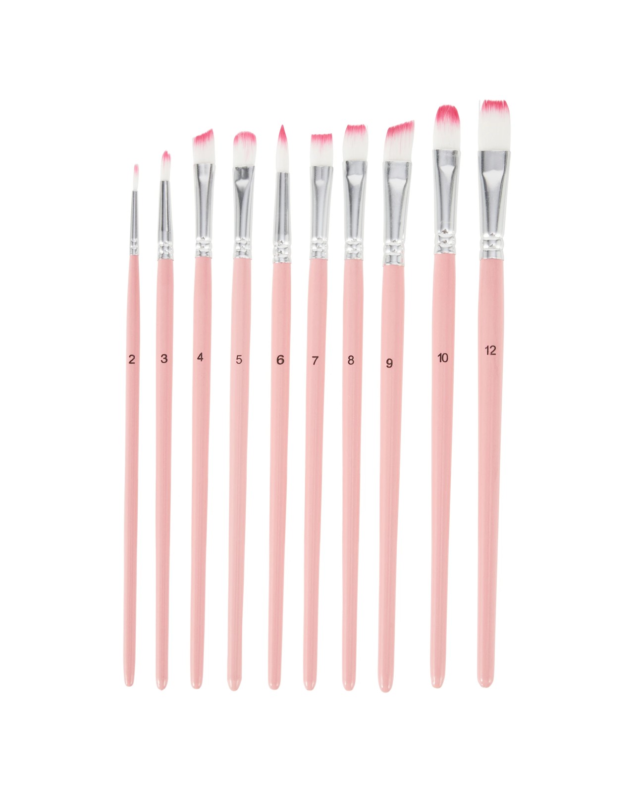 Anko 10 Pack Paint Brush Set - Pink 2 of 3