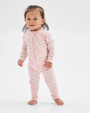Baby Organic Cotton Zip Front Footless Coverall