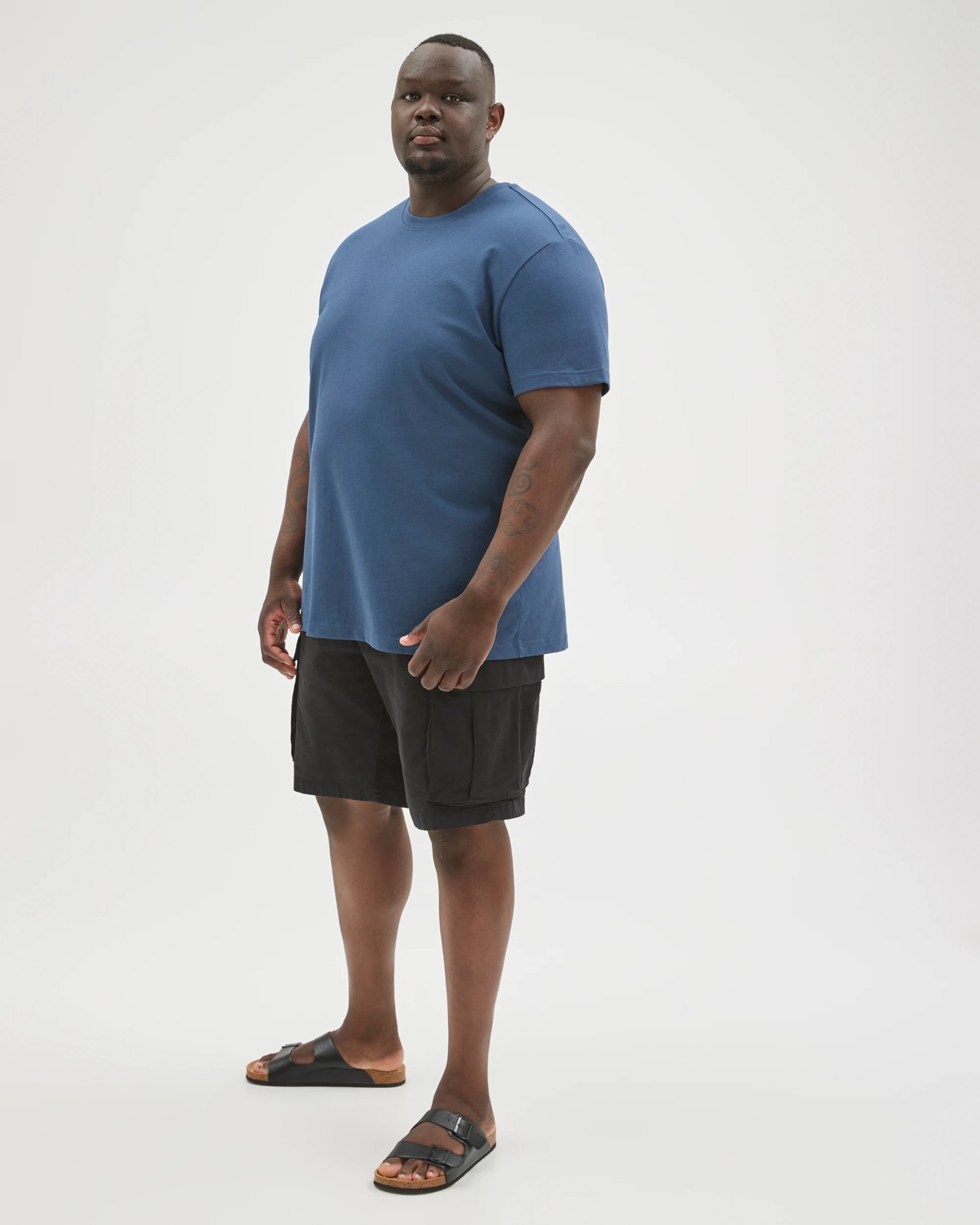 Plus Size Australian Cotton Heavyweight Relaxed T-Shirt - Navy 4 of 5