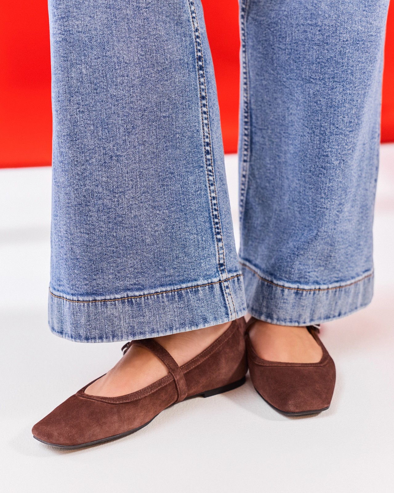 Genuine Leather Mary Jane Strap Ballet Flats - Dark Chocolate Suede 4 of 4