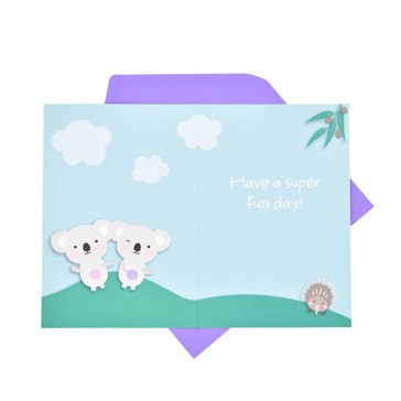 Hallmark Birthday Card Age 3 - Koala & Echidna