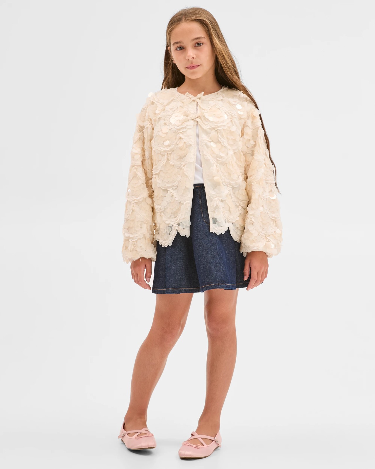 Sequin Lightweight Tie Front Occasion Jacket 2 of 5