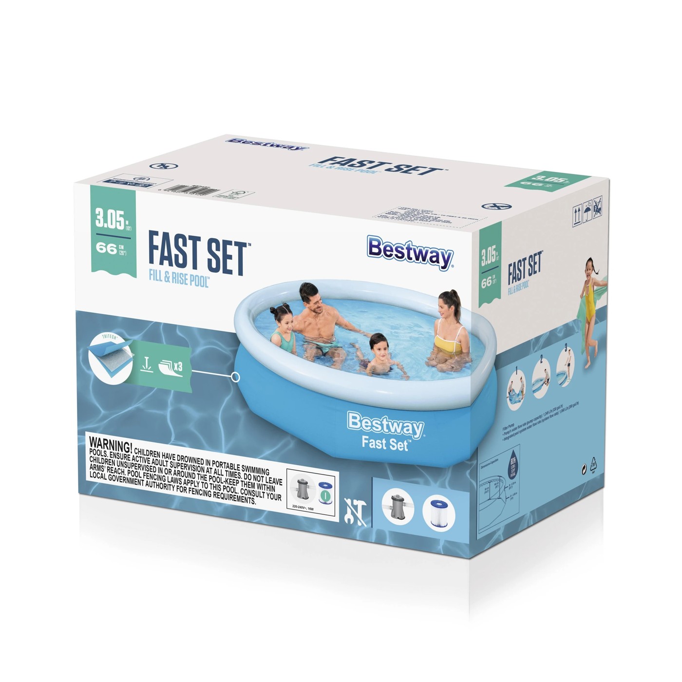 Bestway Inflatable Fast Set Fill and Rise Pool 3 of 6