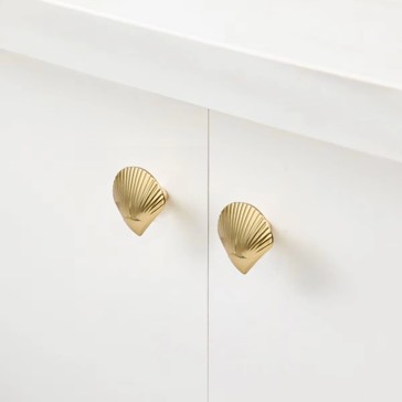 2 Pack Shell Handles, Gold Look - Anko