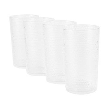 4 Clear Acrylic Hammered Coupe Glasses - Anko