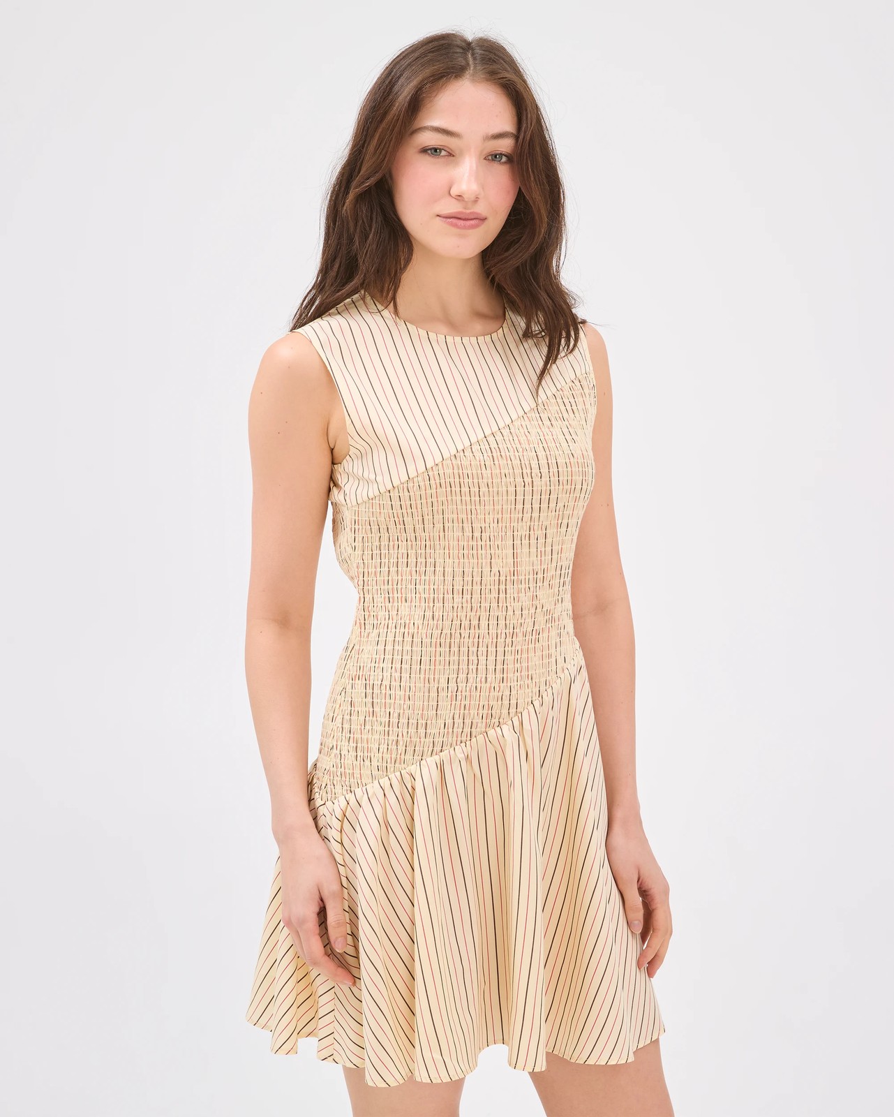 Lily Loves Lyocell Shirred Panel Mini Dress - Lemon 4 of 5