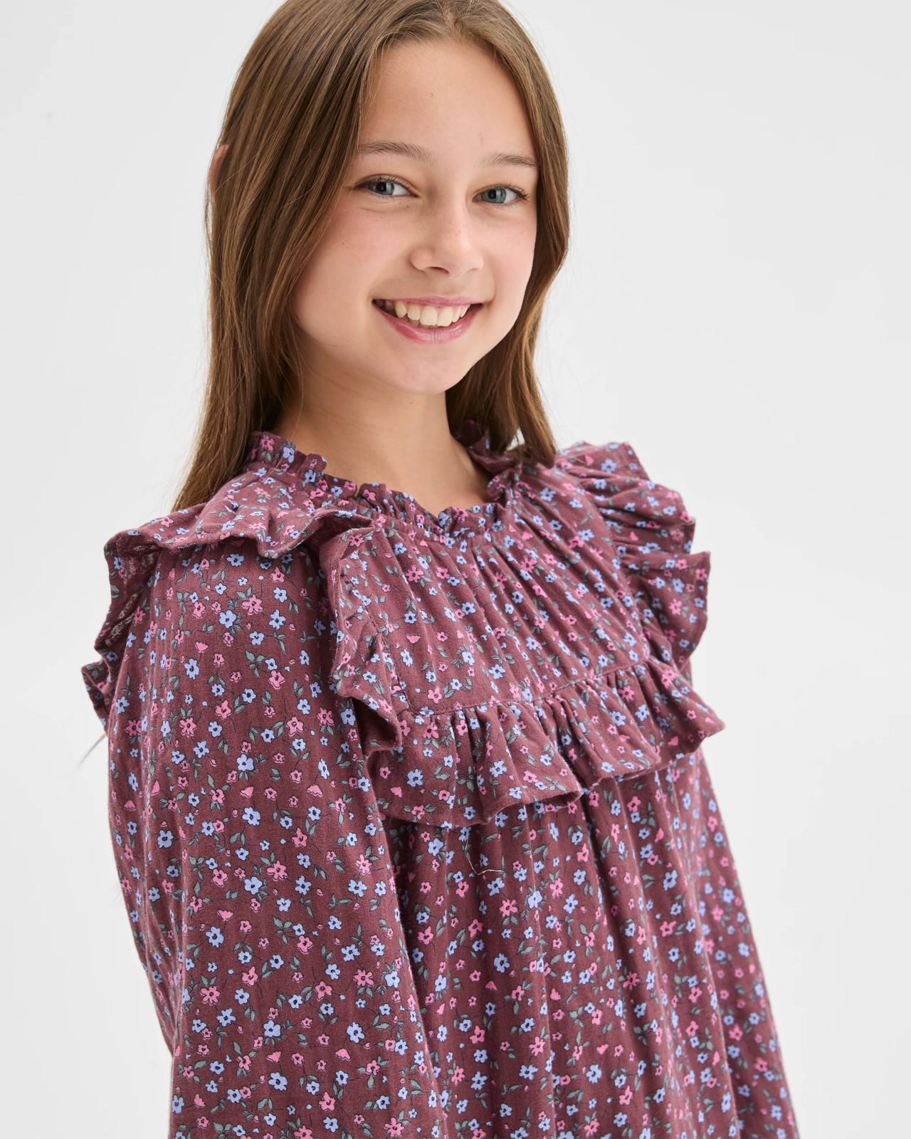 Long Balloon Sleeve Woven Dress 2 of 5