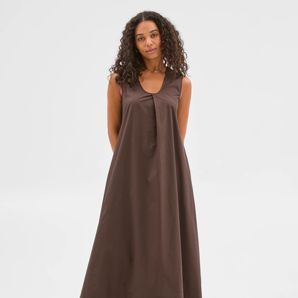 Australian Cotton Pleat Scoop Neck Maxi Dress product image