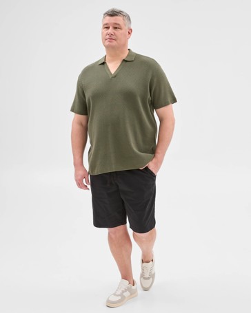 Plus Size Australian Cotton Knitted Polo Top
