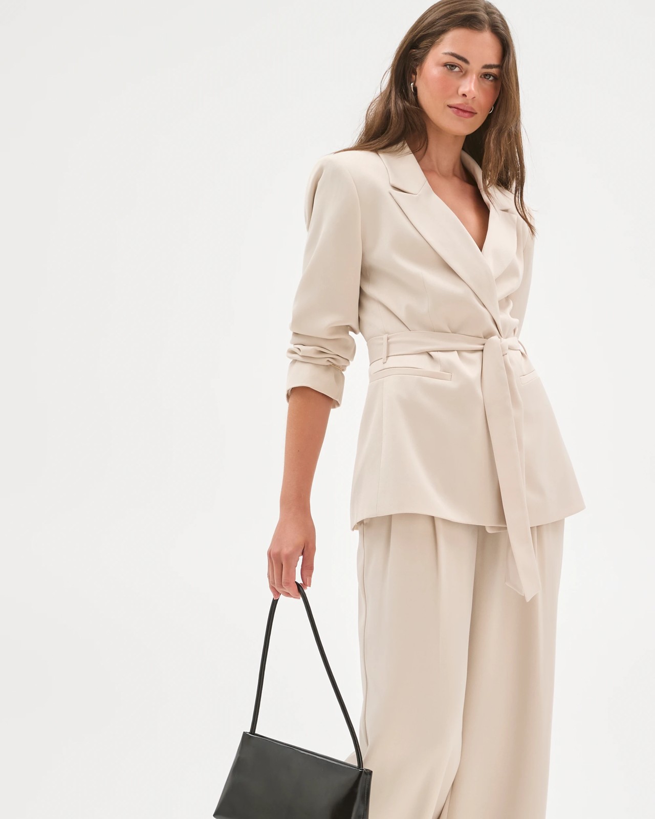 Petites Tailored Wide Leg Satin Pants 5 of 5